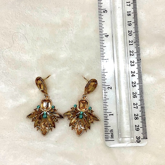 Statement Rhinestone Dangling Earrings - Picture 2 of 2